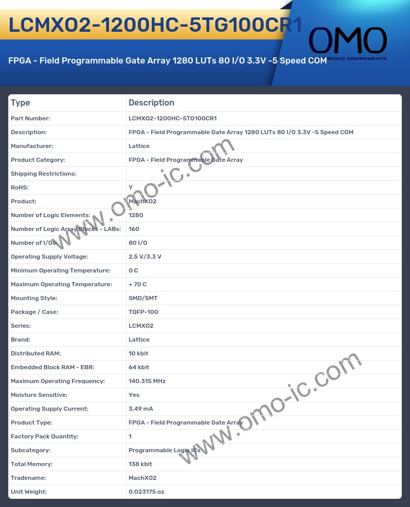 LCMXO2-1200HC-5TG100CR1