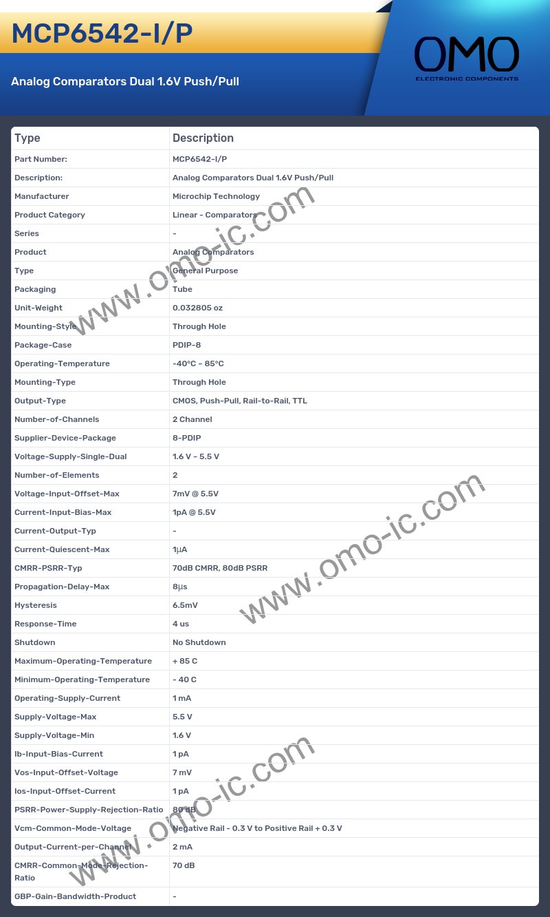 MCP6542-I/P