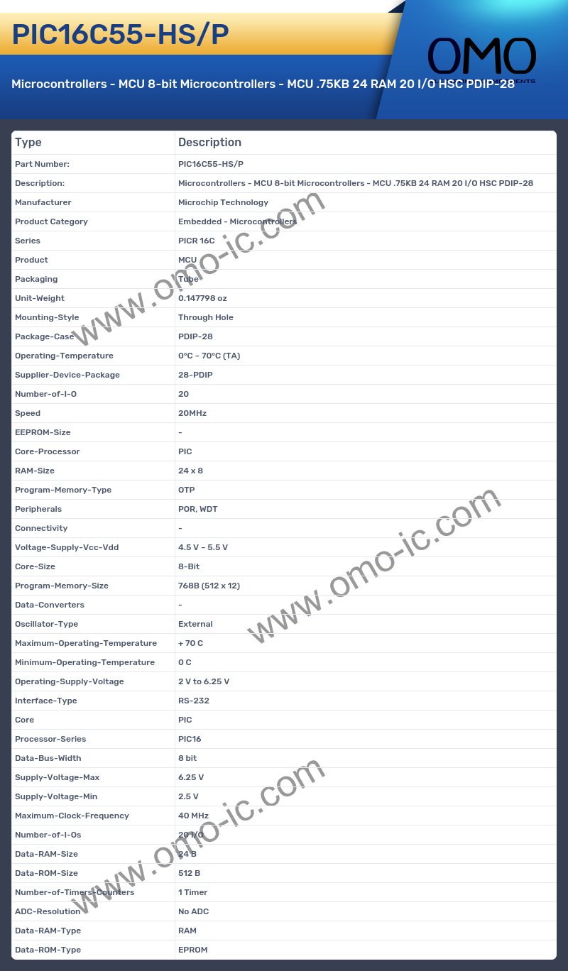 PIC16C55-HS/P
