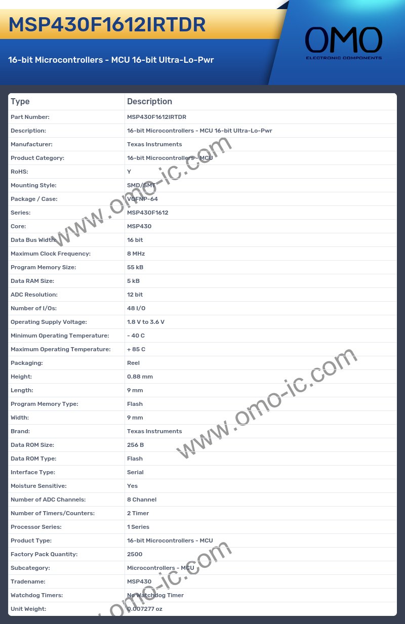 MSP430F1612IRTDR