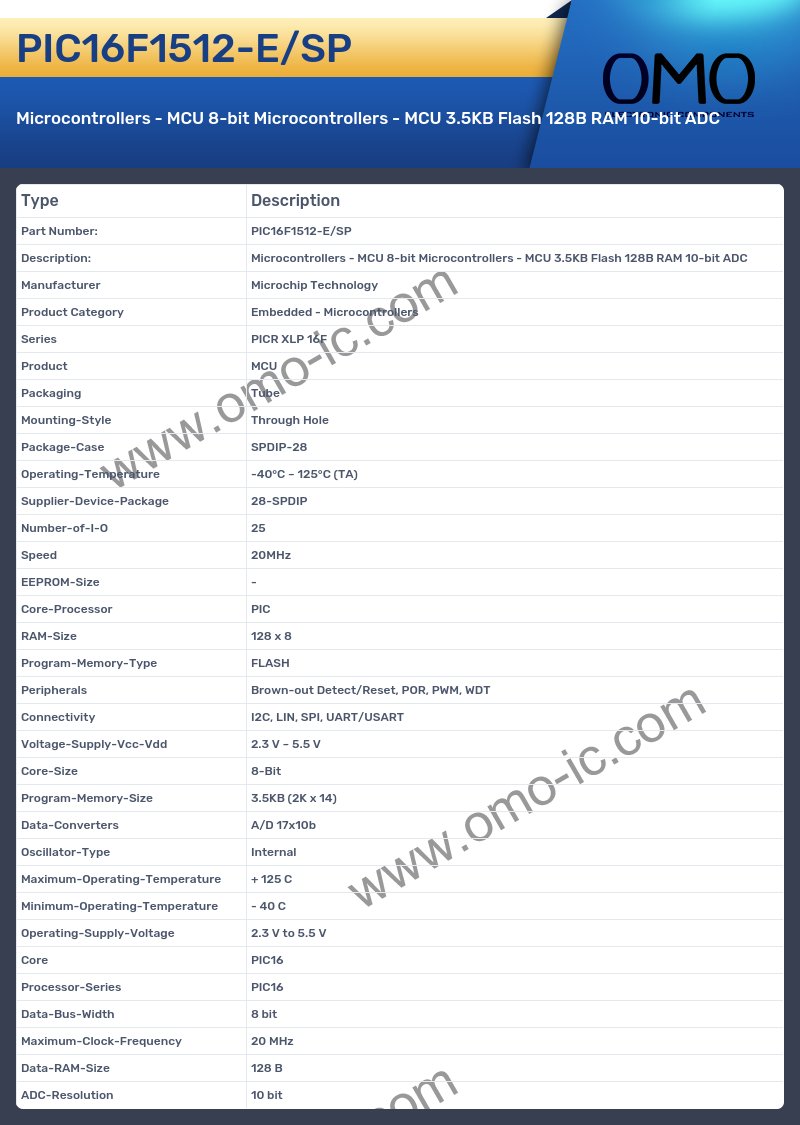 PIC16F1512-E/SP