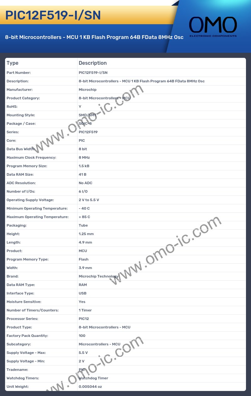 PIC12F519-I/SN