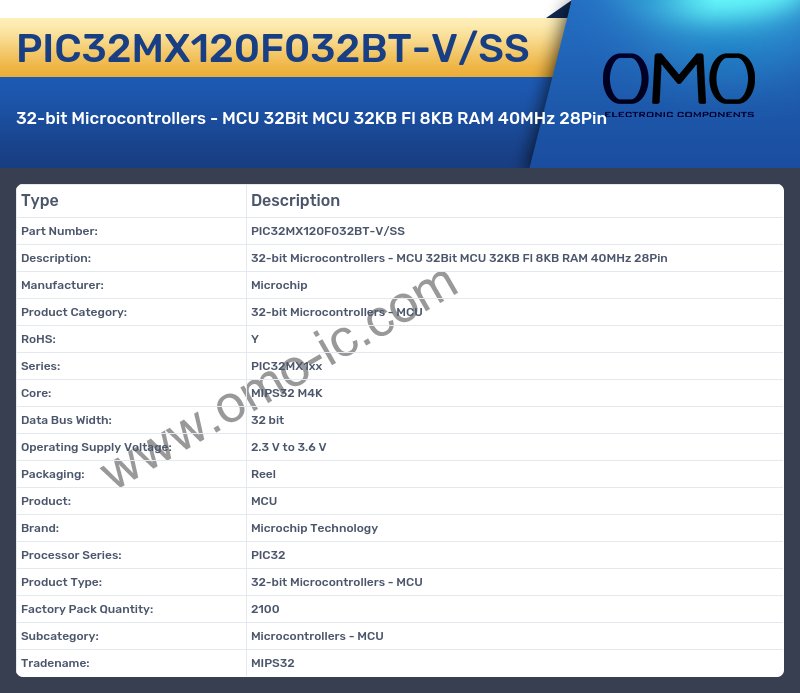PIC32MX120F032BT-V/SS