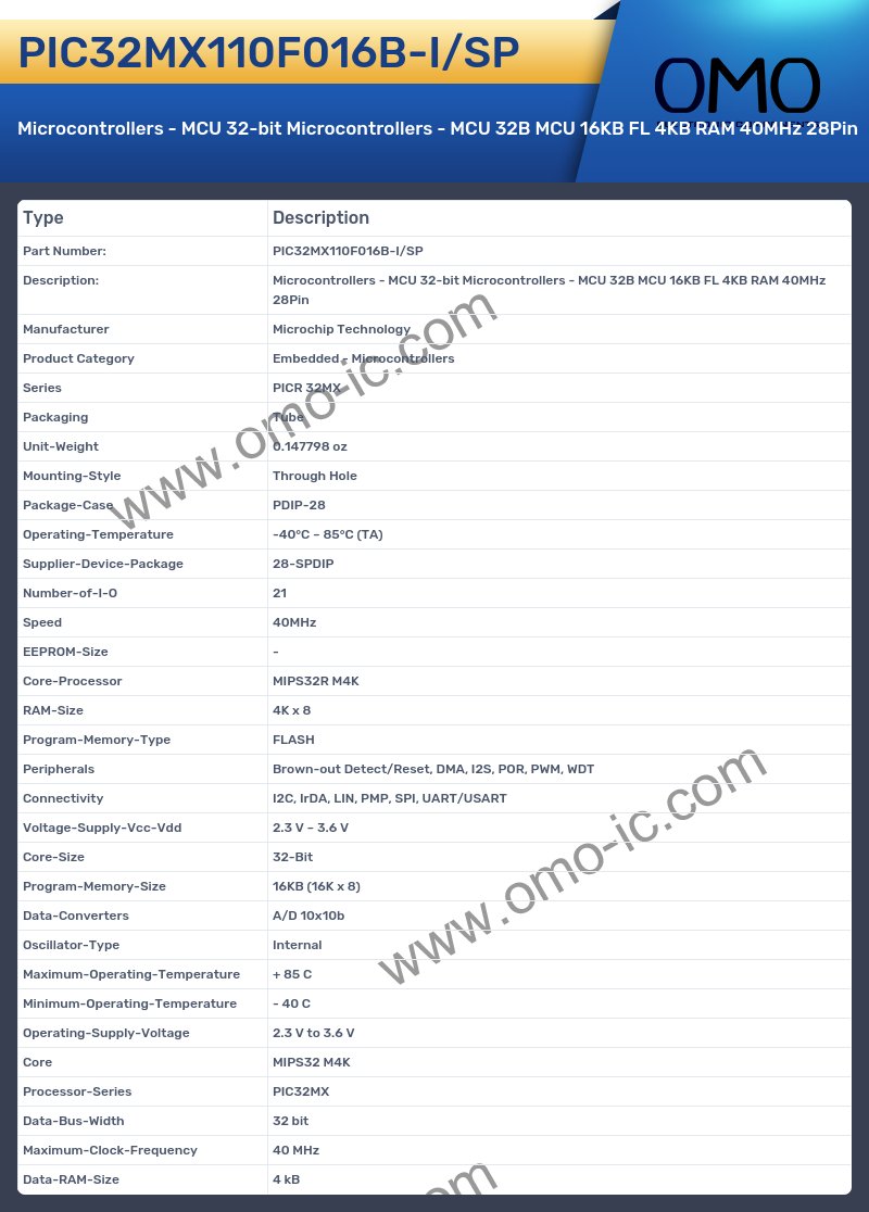 PIC32MX110F016B-I/SP
