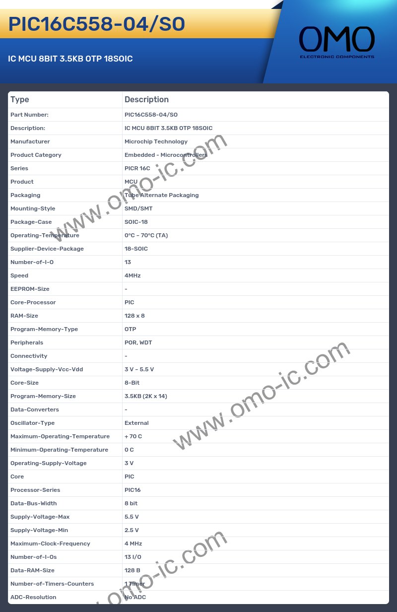 PIC16C558-04/SO