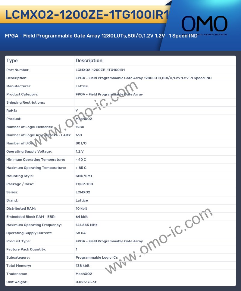 LCMXO2-1200ZE-1TG100IR1