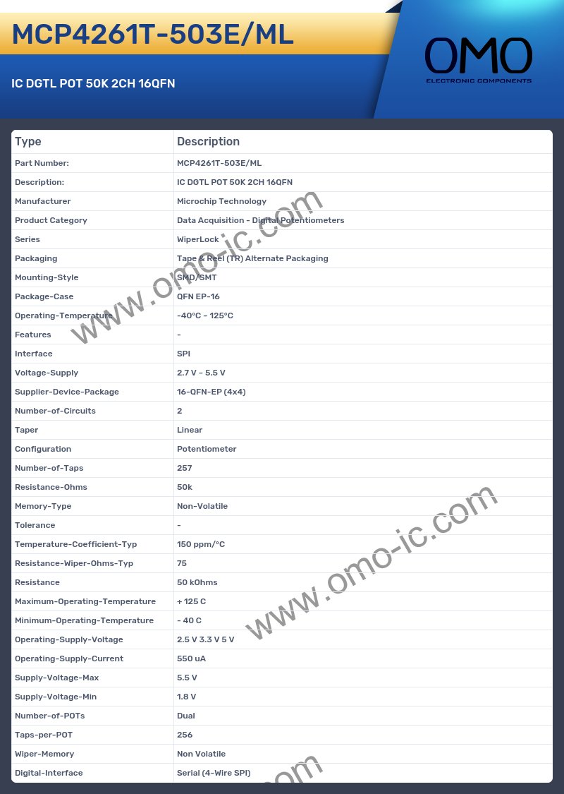 MCP4261T-503E/ML