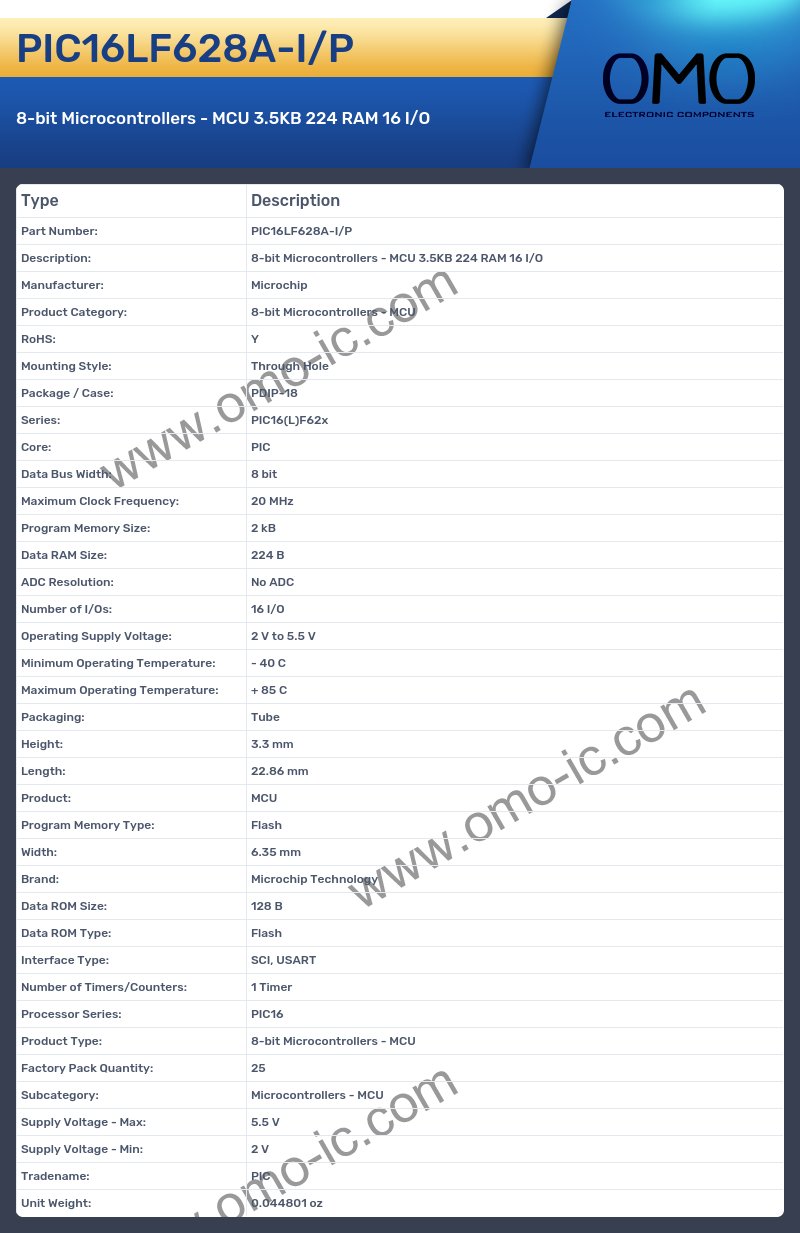 PIC16LF628A-I/P