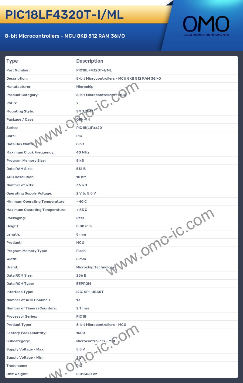PIC18LF4320T-I/ML