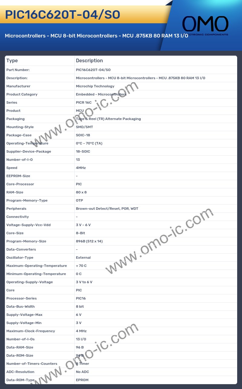 PIC16C620T-04/SO