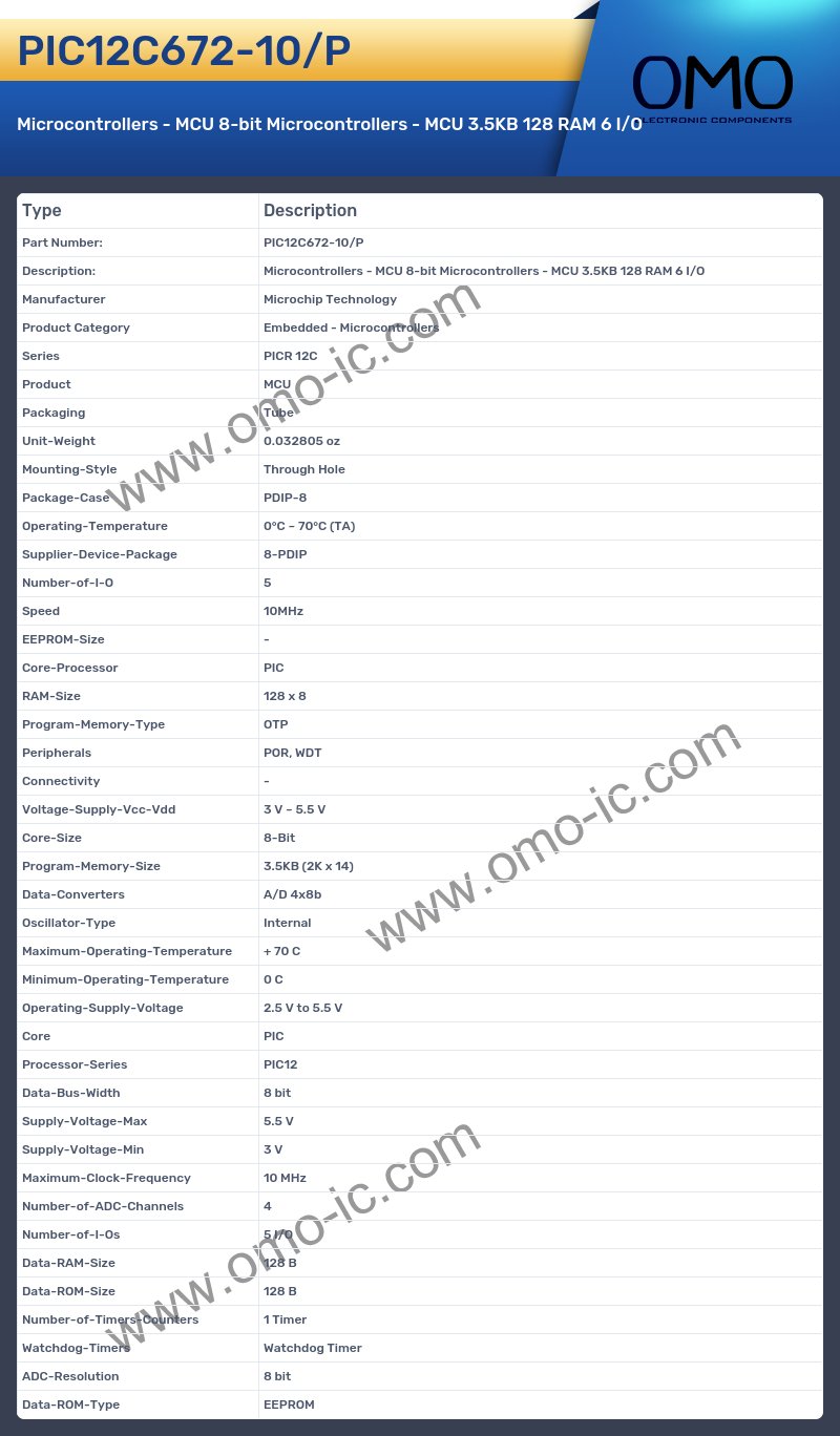 PIC12C672-10/P