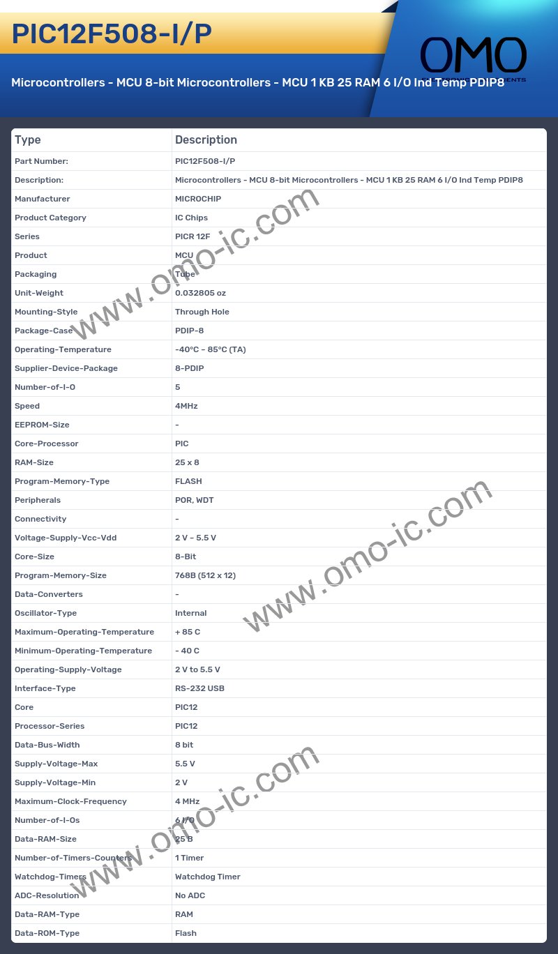 PIC12F508-I/P