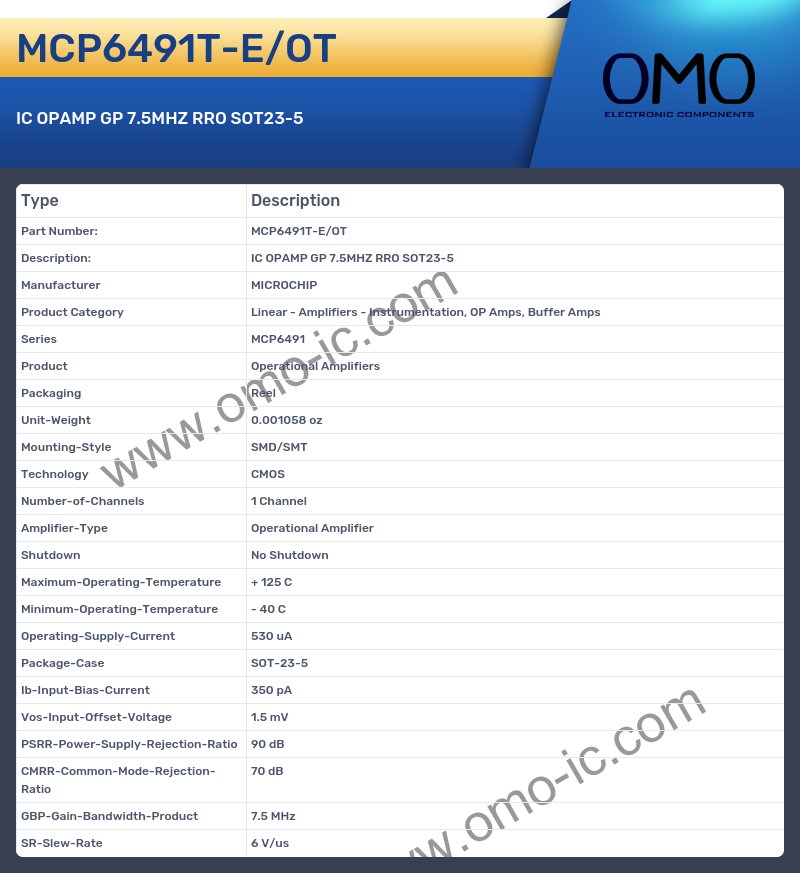 MCP6491T-E/OT