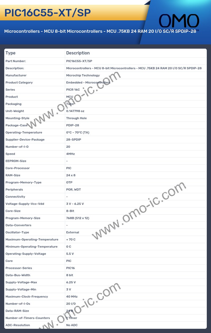 PIC16C55-XT/SP