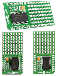 8 x 8 Y, R, and B Display Matrix click boards™