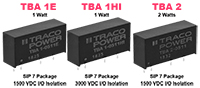 TBA 1E, TBA 1HI, and TBA 2 Series DC/DC Converters